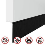Guarnizioni a spazzola autoadesive per porte in alluminio 100 cm Nero - 6 pezzi