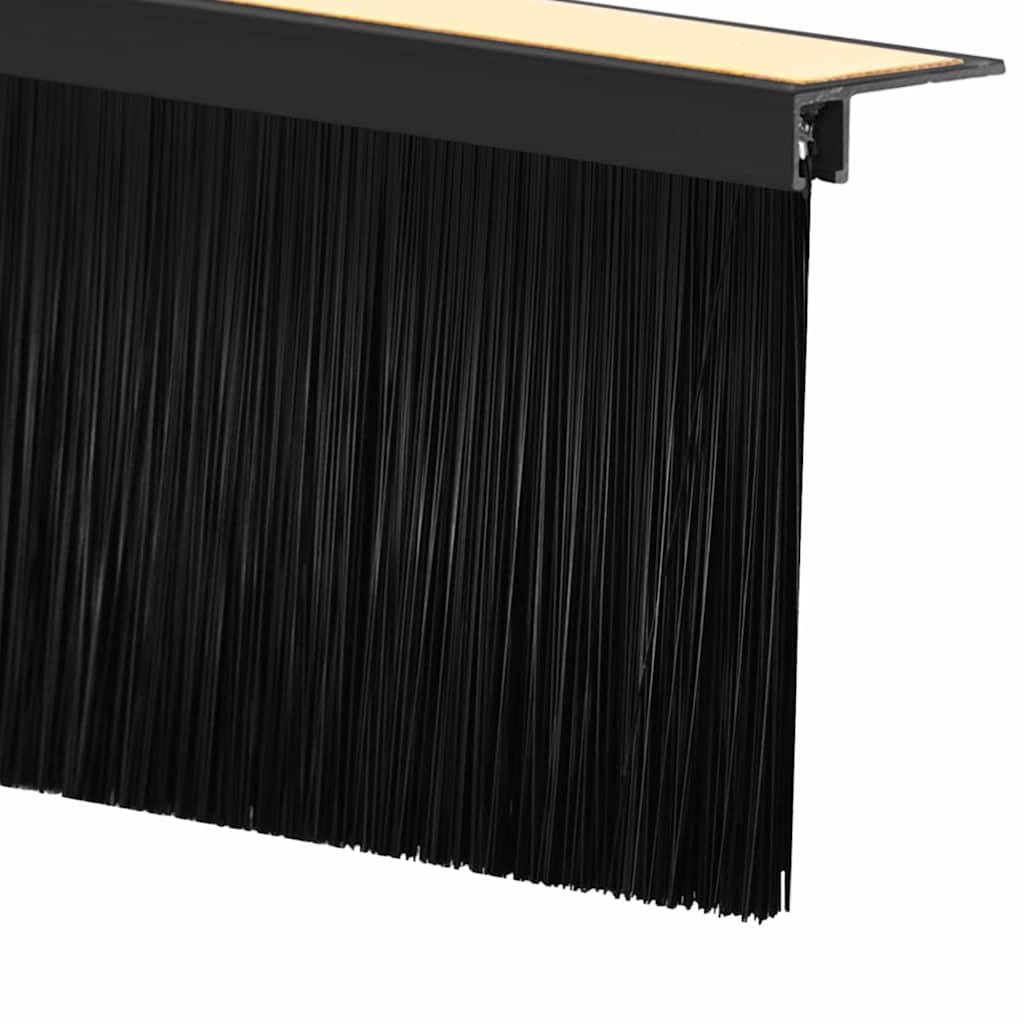 Guarnizioni a Spazzola Autoadesive per Porte 12 pcs Nero 100 cm