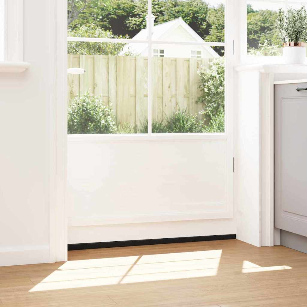 Guarnizioni a Spazzola Autoadesive per Porte 12 pcs Nero 100 cm