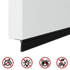 Guarnizioni a Spazzola Autoadesive per Porte 12 pcs Nero 100 cm