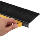 Spazzole per porte autoadesive 12 pezzi Nero 100 cm