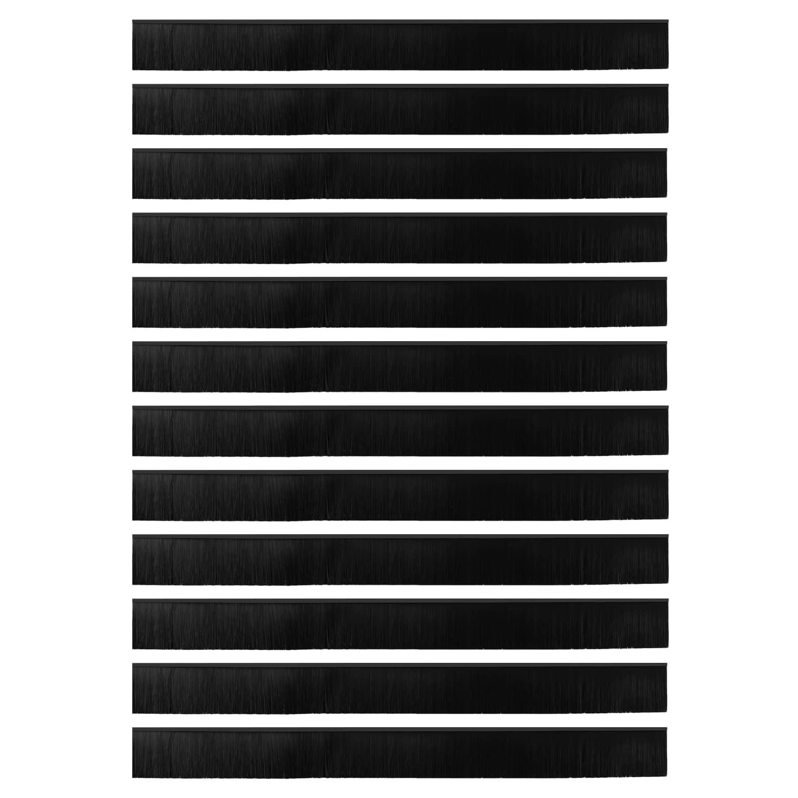 Spazzole per porte autoadesive 12 pezzi Nero 100 cm