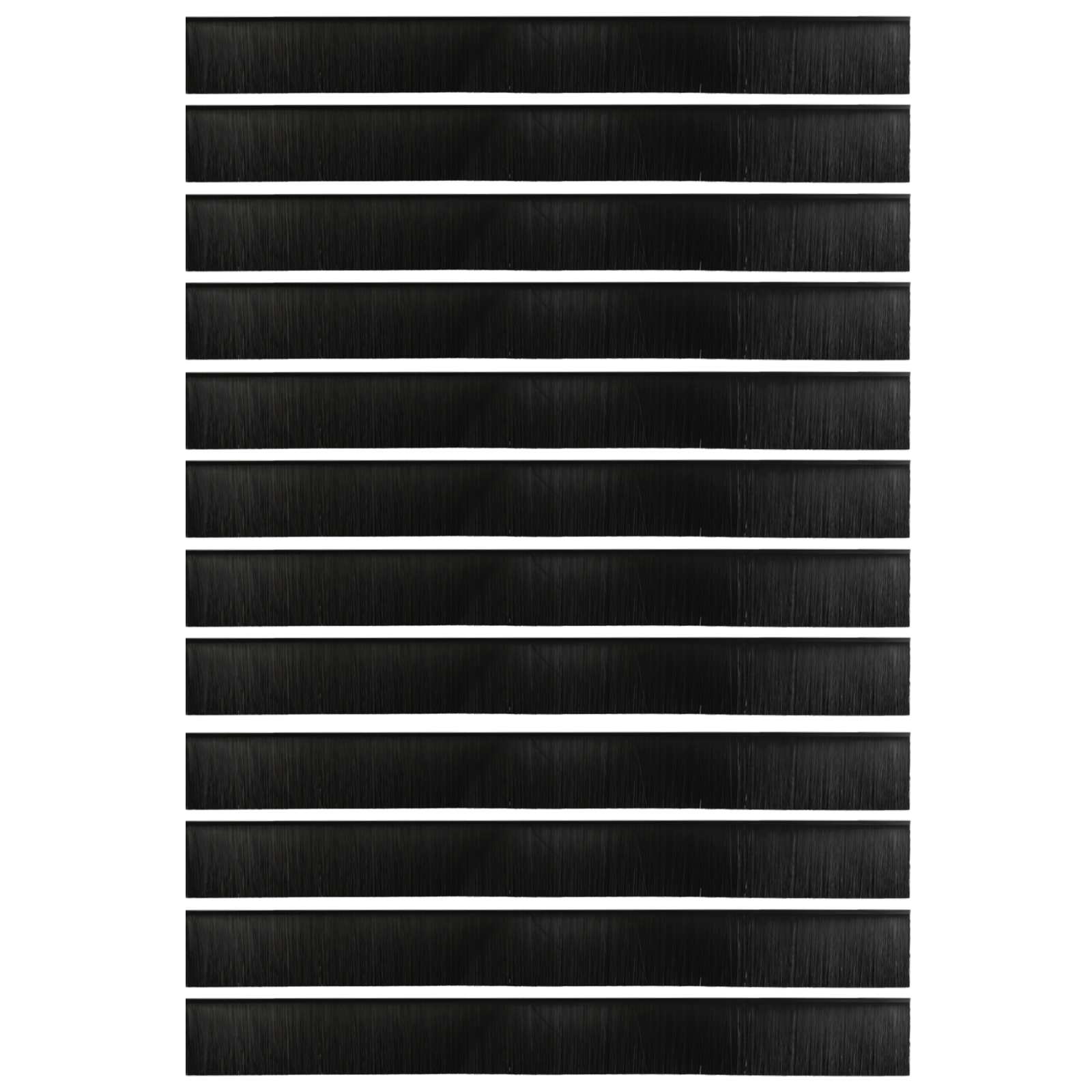 Guarnizioni a spazzola autoadesive per porte 12 pz - Alluminio nero 100 cm