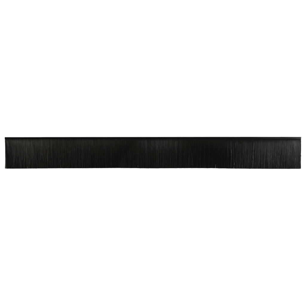 Guarnizioni a spazzola autoadesive per porte 12 pz - Alluminio nero 100 cm