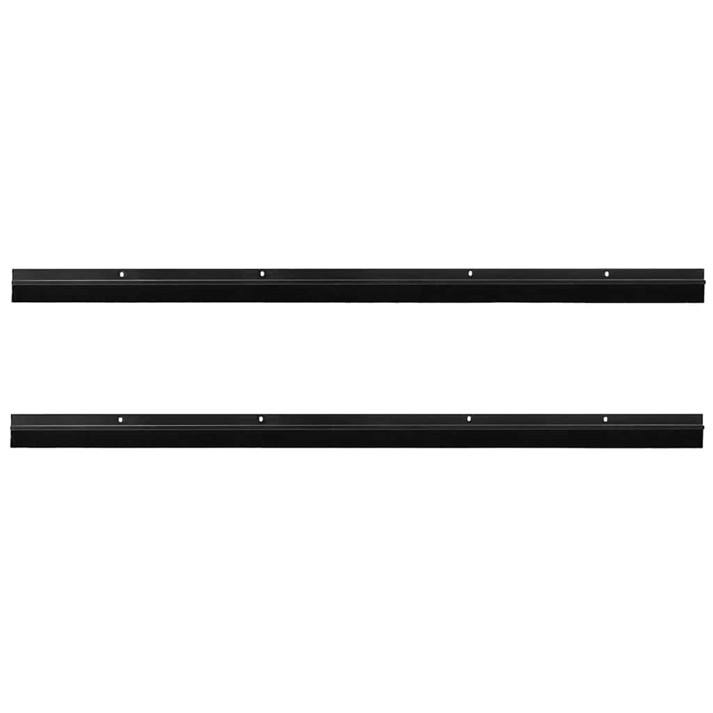 Spazzole per porte a vite 2 pz Nero 100 cm Lega di alluminio