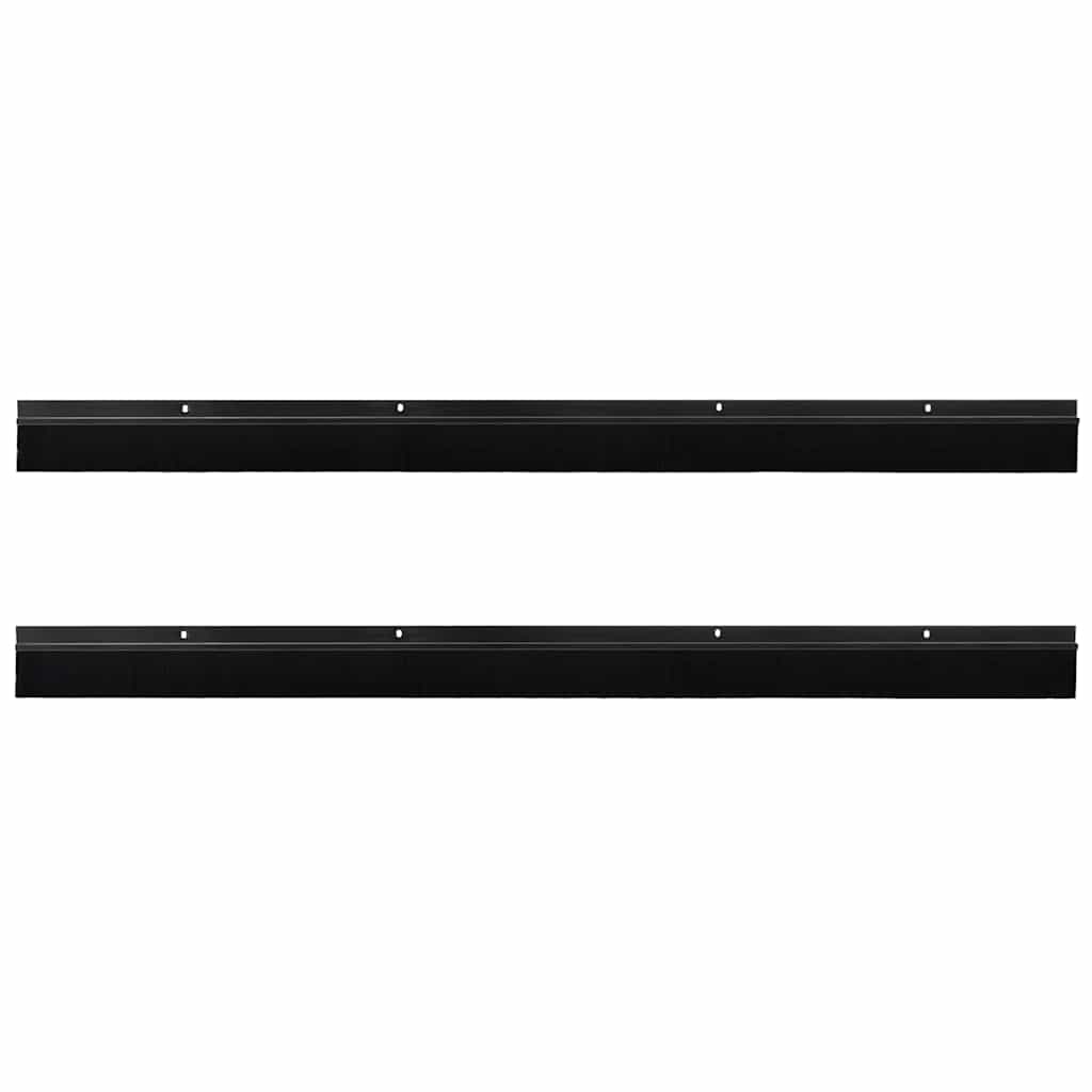 Spazzole per porte a vite 2 pz Nero 100 cm Lega di alluminio