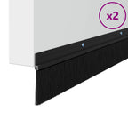 Spazzole per porte a vite 2 pz Nero 100 cm Lega di alluminio