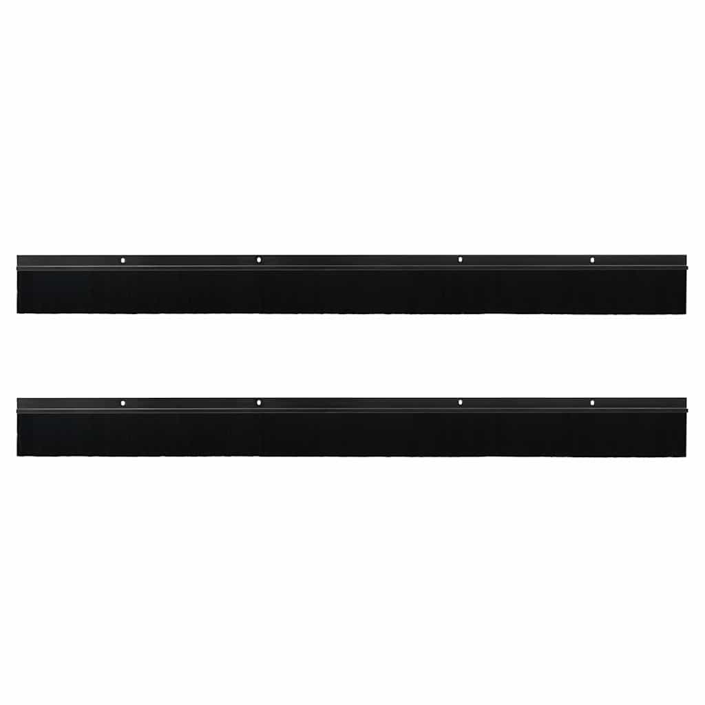 Spazzole per porte a vite 2 pz Nero 100 cm Lega di alluminio
