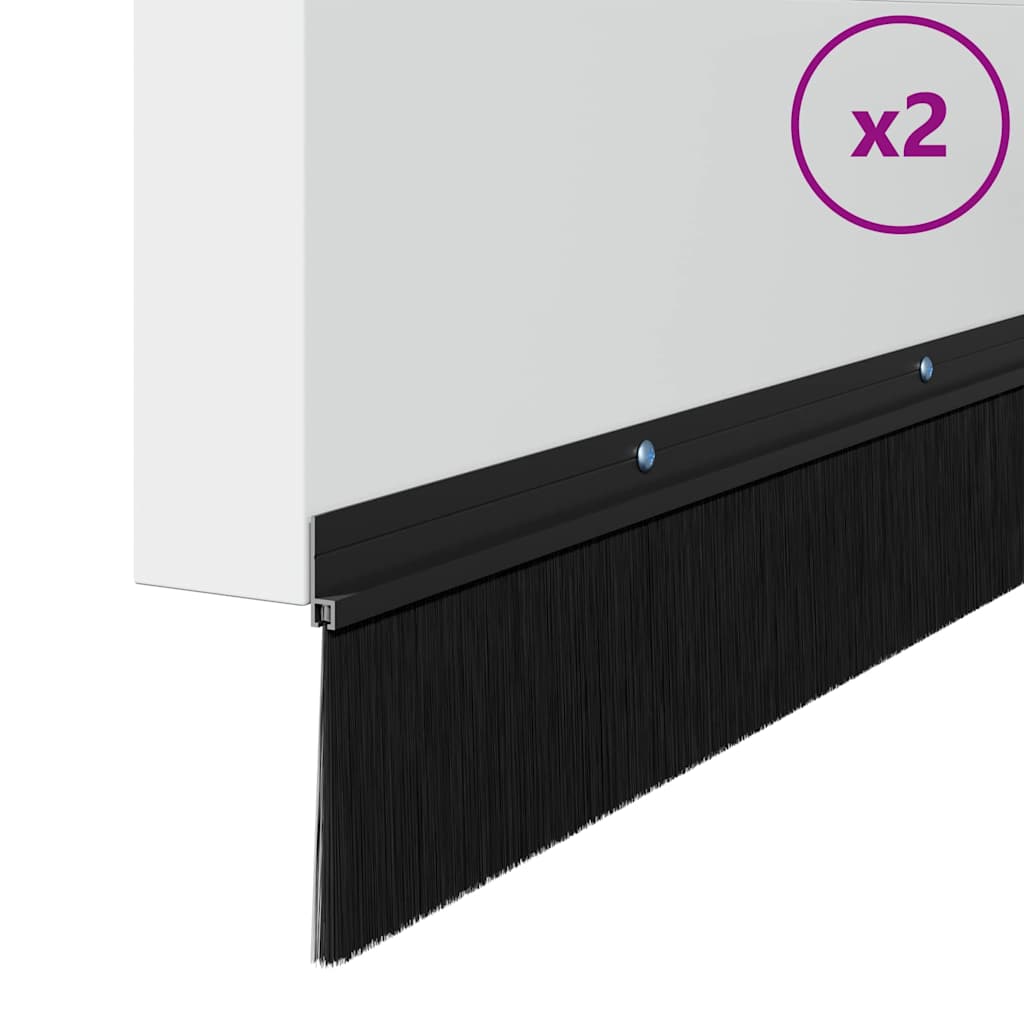 Spazzole per porte a vite 2 pz Nero 100 cm Lega di alluminio