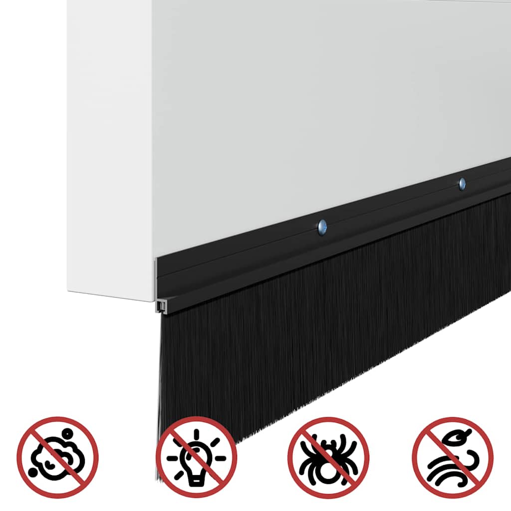Spazzole per porte a vite 6 pezzi Nero 100 cm Lega di alluminio