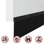 Spazzole per porte a vite 6 pz Nero 100 cm Lega di alluminio