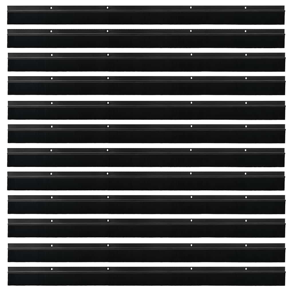 Spazzole per porte a vite 12 pz Nero 100 cm Lega di alluminio