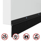 Spazzole per porte a vite 12 pz Nero 100 cm Lega di alluminio