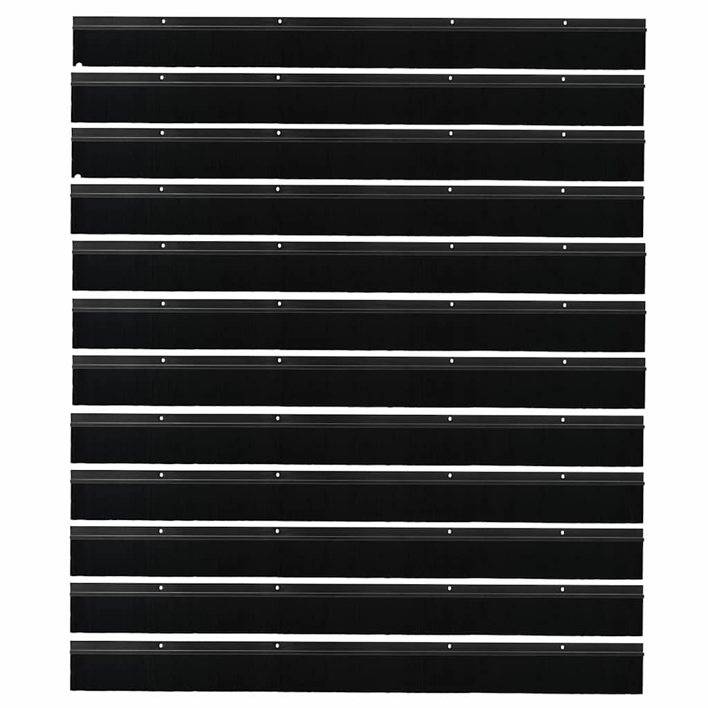 Spazzole per porte a vite 12 pezzi nero 100 cm lega di alluminio