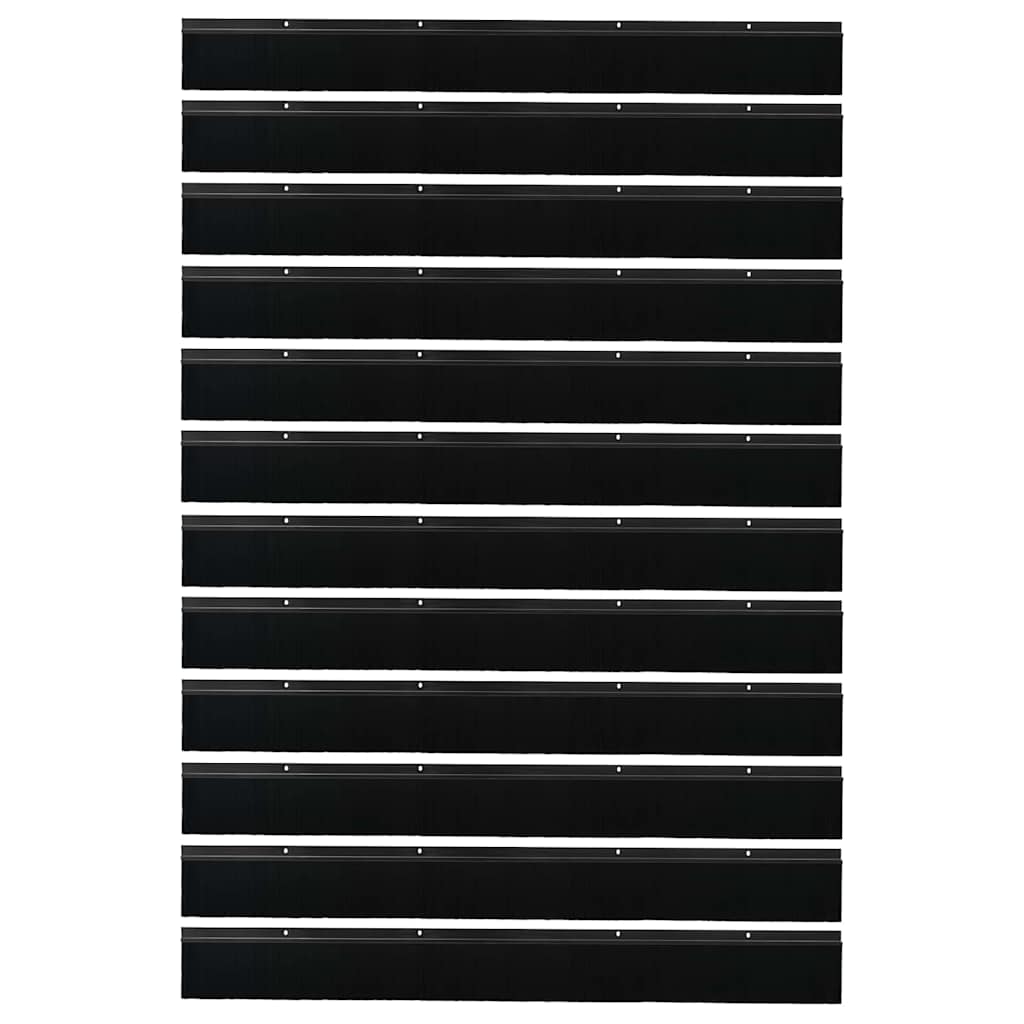 Spazzole per porte a vite 12 pezzi Nero 100 cm Lega di alluminio