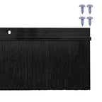 Spazzole per porte a vite 12 pezzi Nero 100 cm Lega di alluminio