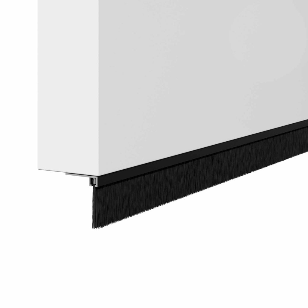 Spazzole per porte a vite 2 pezzi Nero 100 cm Lega di alluminio