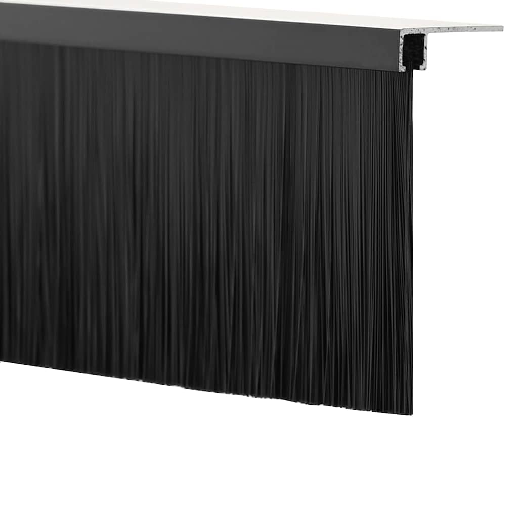 Spazzole per porte a vite 2 pezzi Nero 100 cm Lega di alluminio
