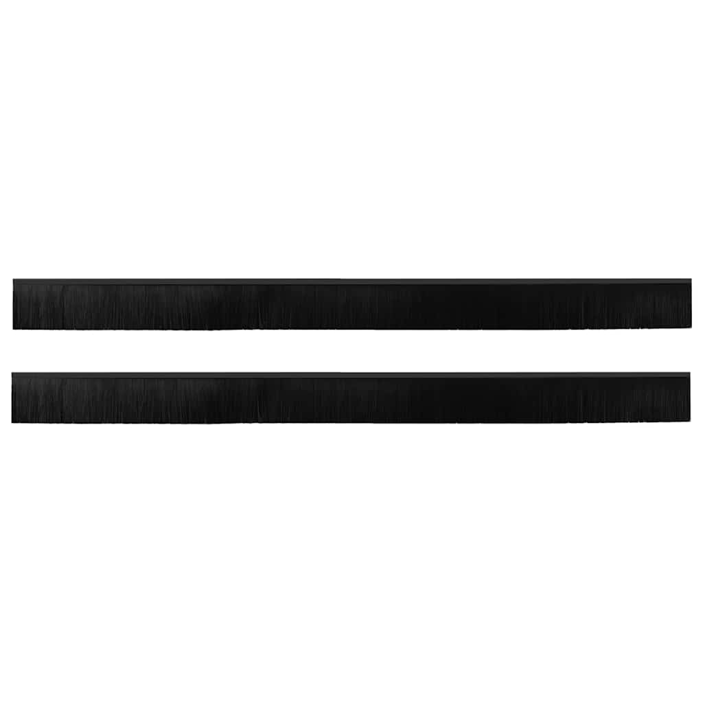Spazzole per porte a vite 2 pezzi Nero 100 cm Lega di alluminio