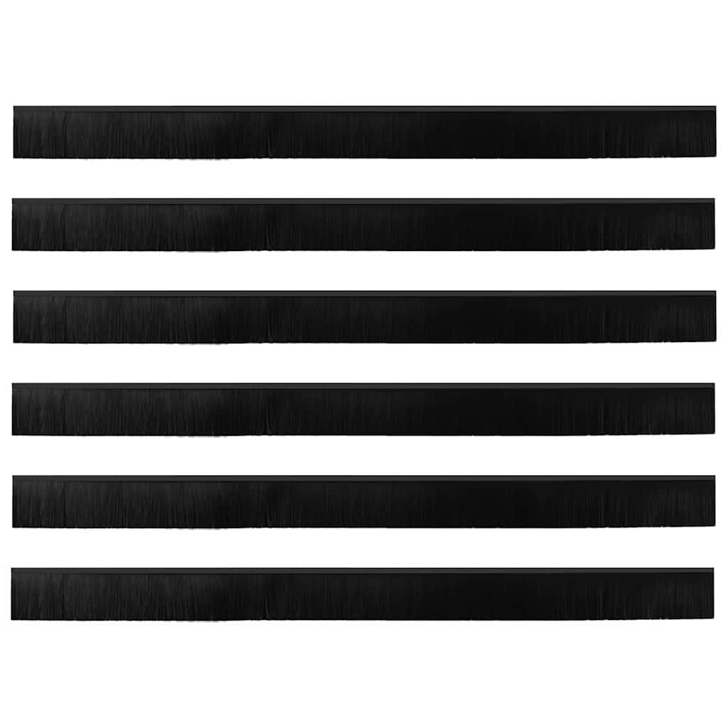 Spazzole per porte a vite 6 pz Nero 100 cm Lega di alluminio