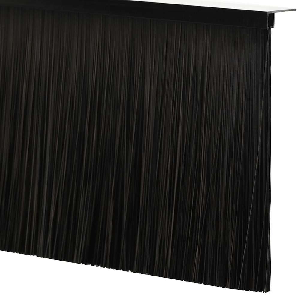 Guarnizioni a spazzola per porte a vite 100 cm lega di alluminio nero (6 pz)