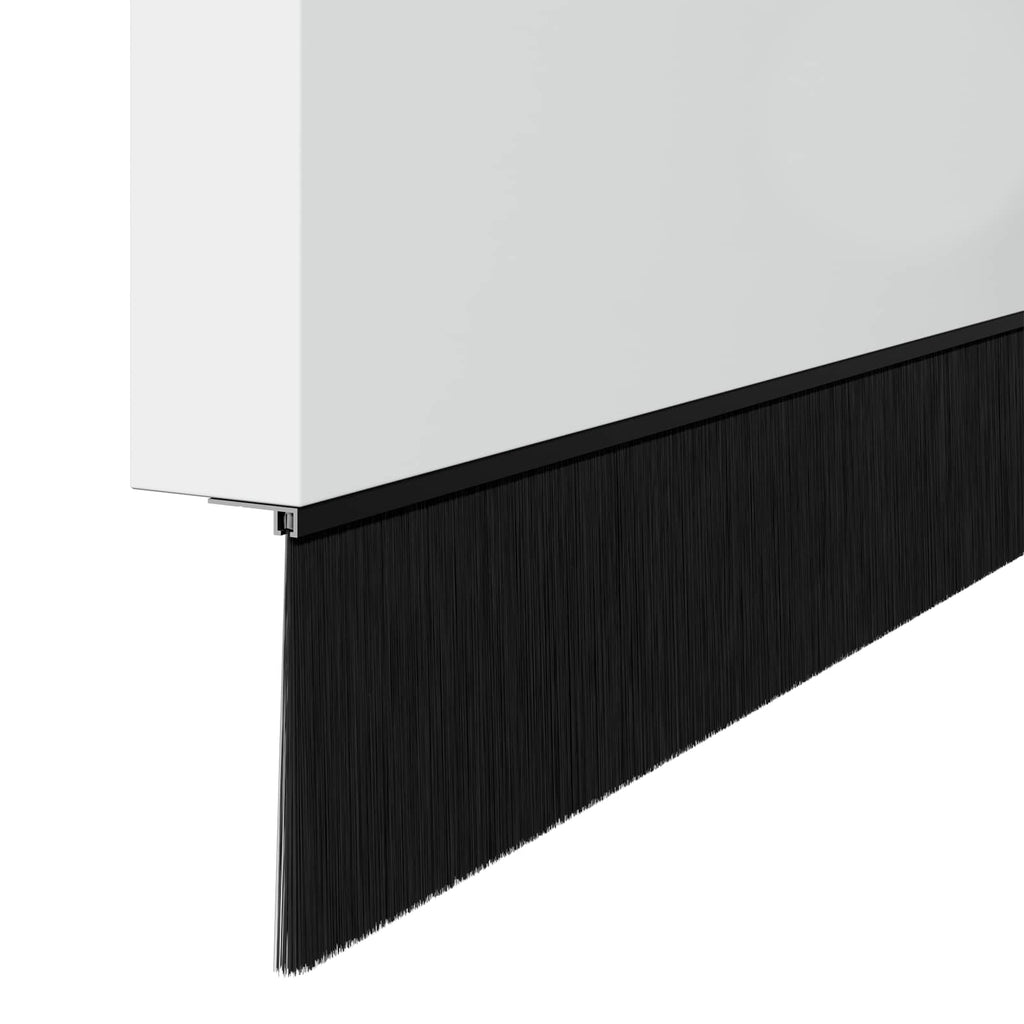 Guarnizioni a spazzola per porte a vite 100 cm lega di alluminio nero (6 pz)