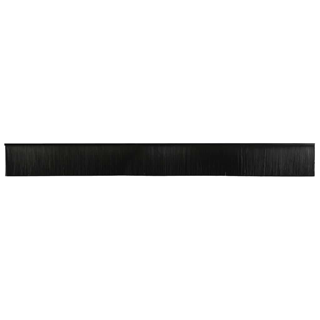 Guarnizioni a spazzola per porte a vite 100 cm lega di alluminio nero (6 pz)