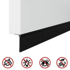 Spazzole per porte a vite 12 pezzi Nero 100 cm Lega di alluminio