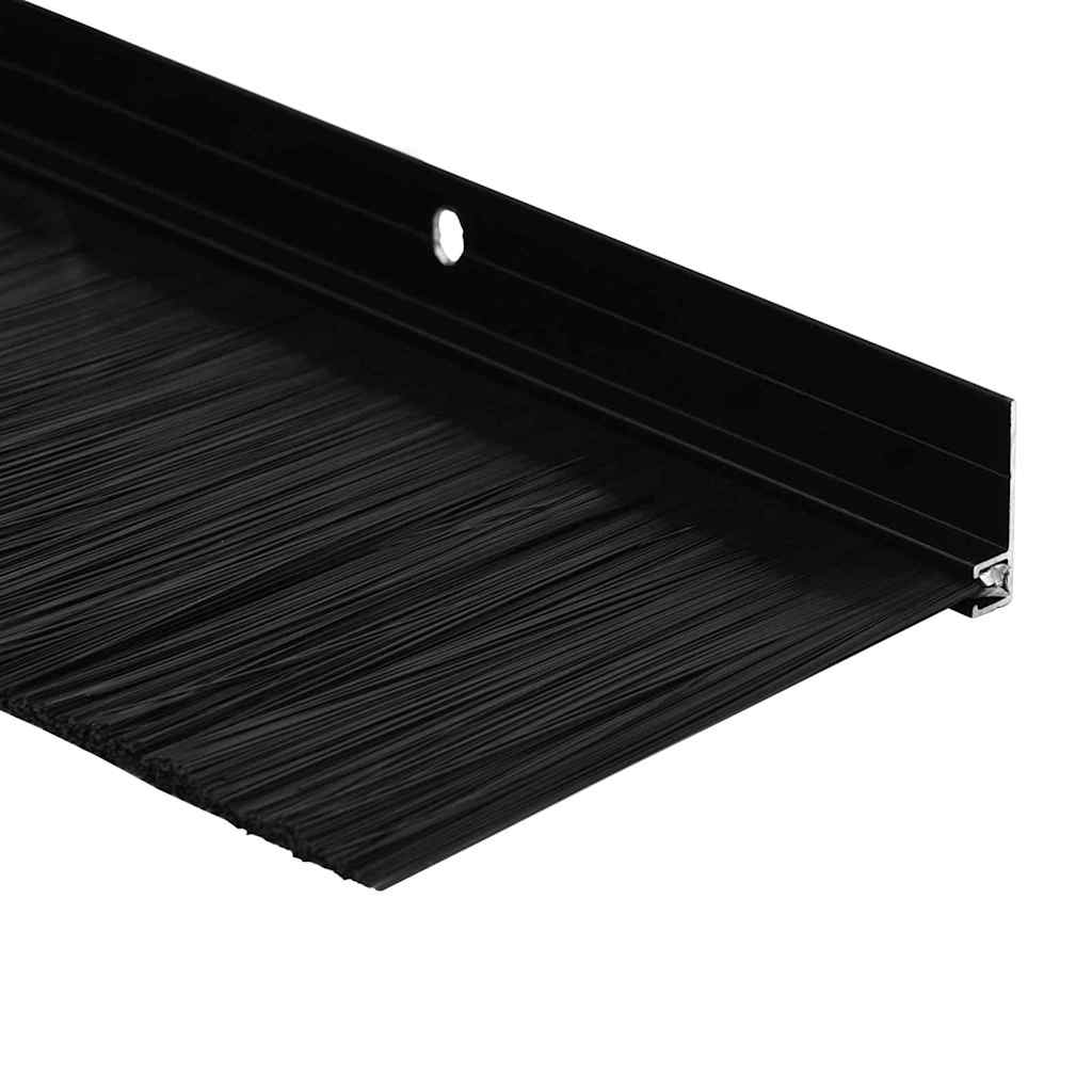 Spazzole per porte a vite 12 pz Nero 100 cm Lega di alluminio