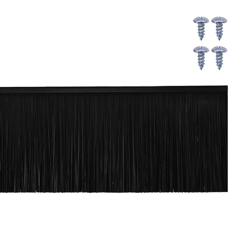 Spazzole per porte a vite 12 pz Nero 100 cm Lega di alluminio