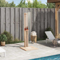 Doccia da esterno 206 cm legno massello di pino e acciaio inox