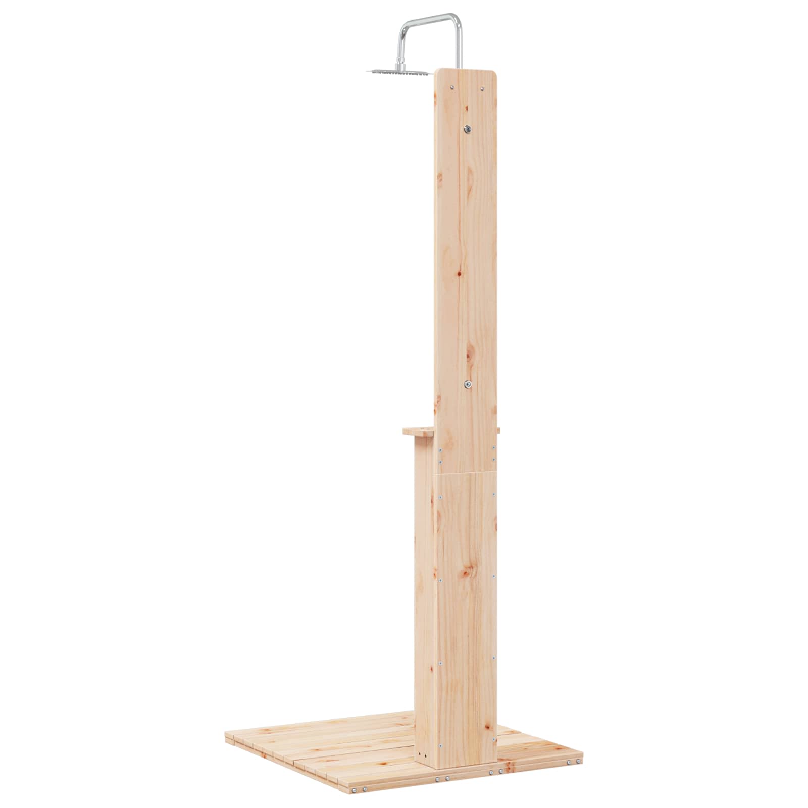 Doccia da esterno 206 cm legno massello di pino e acciaio inox