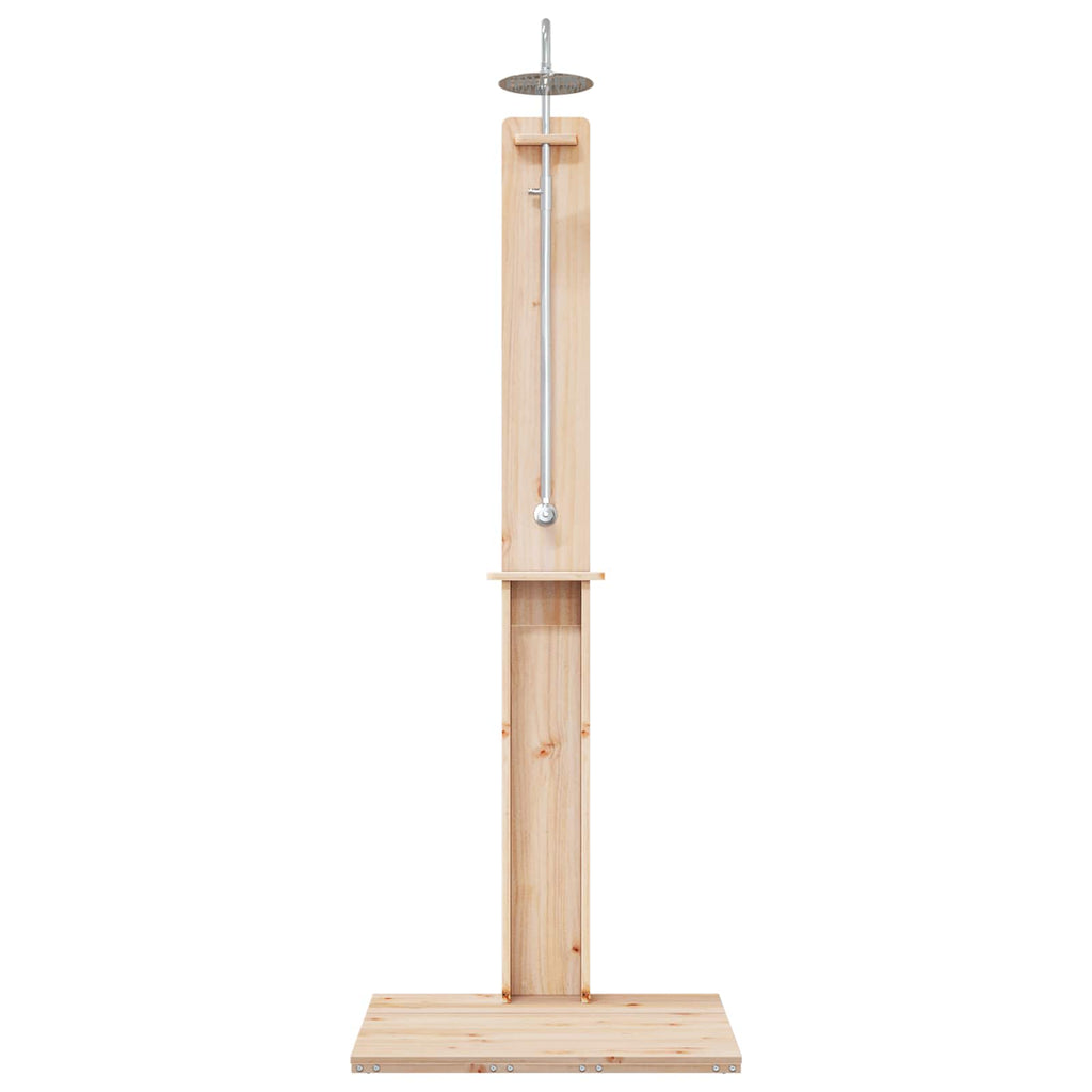 Doccia da esterno 206 cm legno massello di pino e acciaio inox