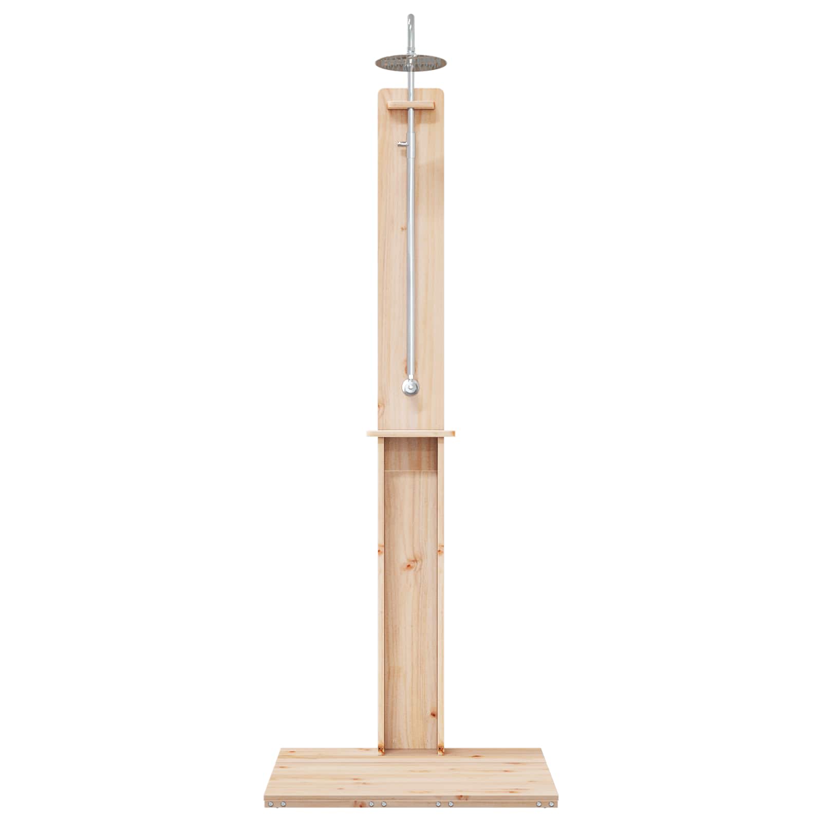 Doccia da esterno 206 cm legno massello di pino e acciaio inox