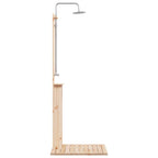 Doccia da esterno 206 cm legno massello di pino e acciaio inox