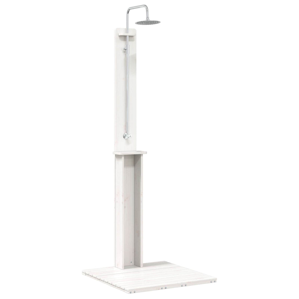 Doccia da esterno 206 cm Legno massello di pino e acciaio inox