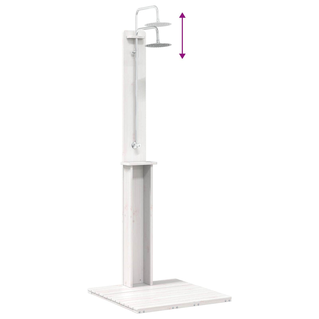 Doccia da esterno 206 cm Legno massello di pino e acciaio inox