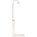 Doccia da esterno 206 cm Legno massello di pino e acciaio inox