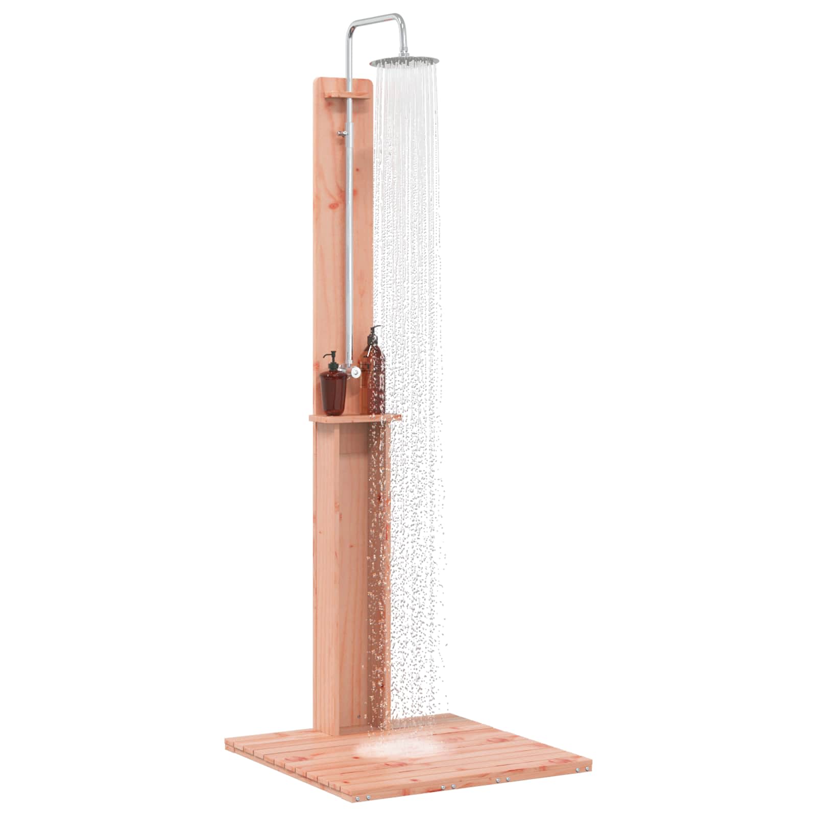 Doccia da esterno 206 cm in legno di douglas e acciaio inox