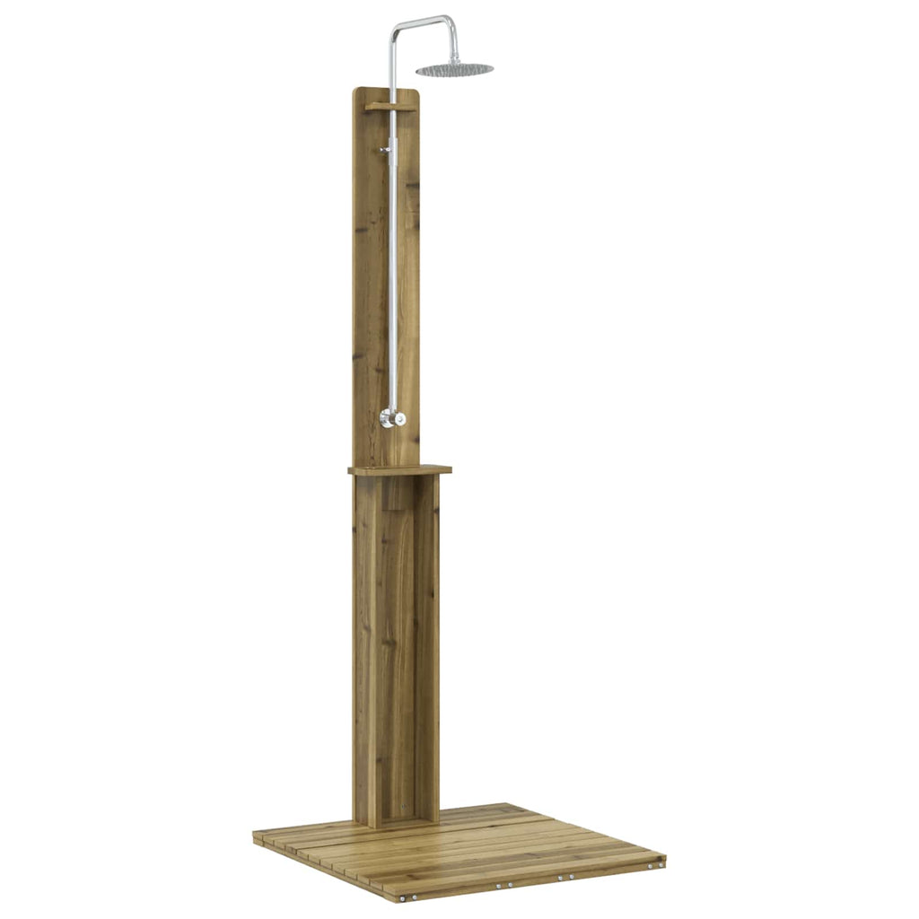 Doccia da esterno 206 cm legno pino e acciaio inossidabile