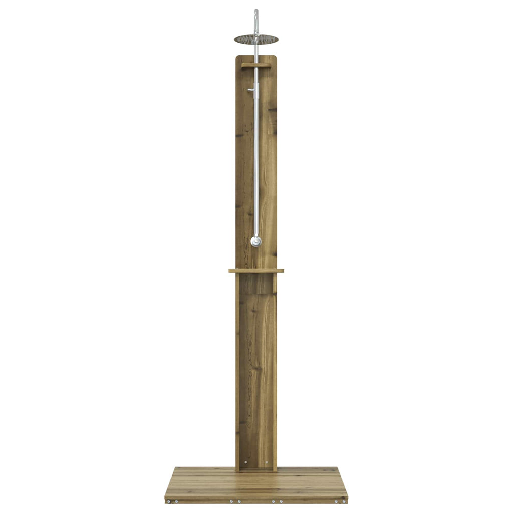 Doccia da esterno 206 cm legno pino e acciaio inossidabile