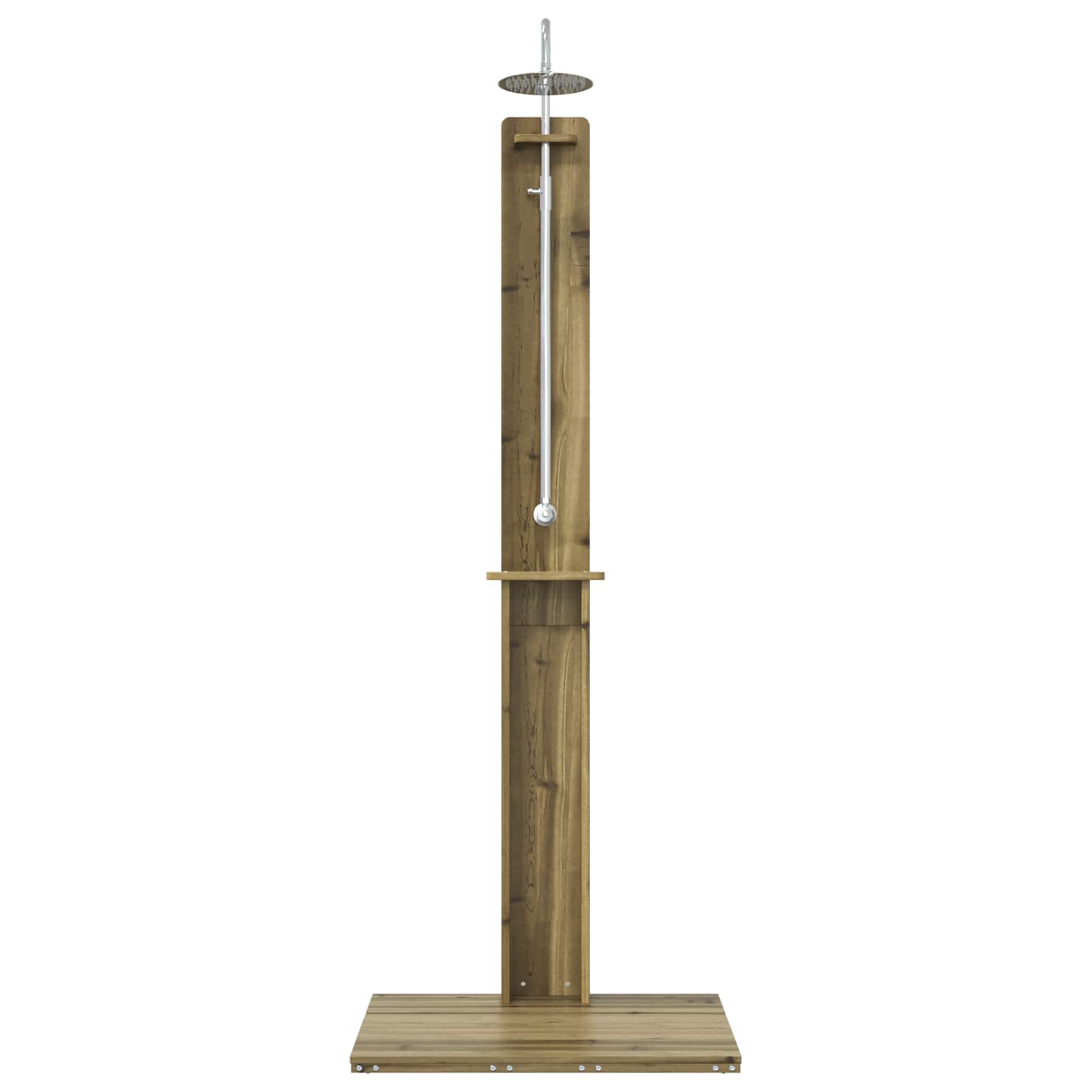 Doccia da esterno 206 cm legno pino e acciaio inossidabile