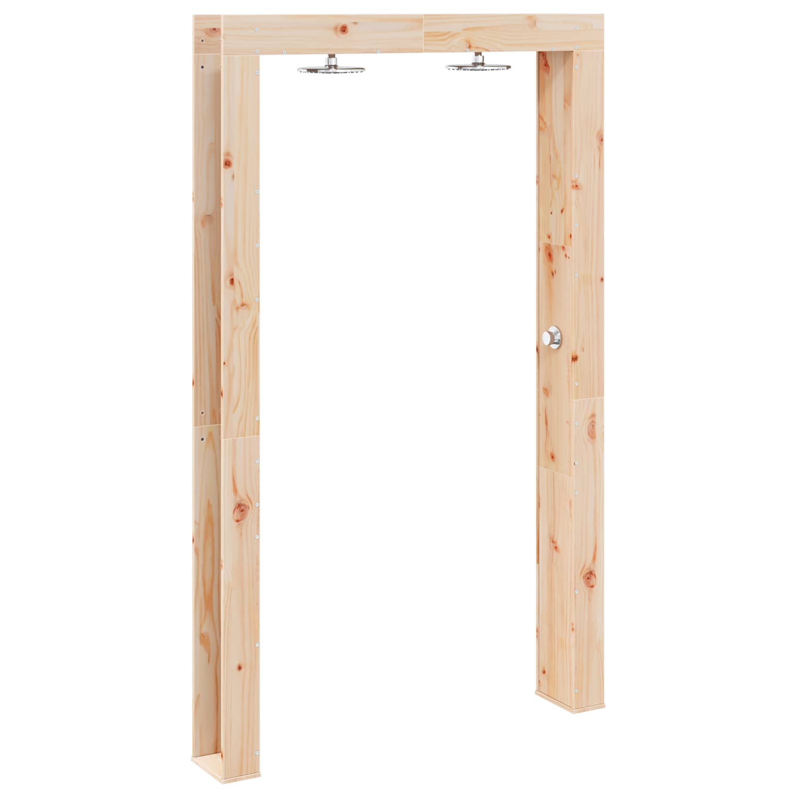Doccia da esterno 226 cm in legno massello di pino e acciaio inox