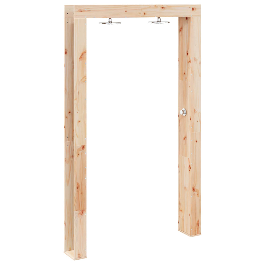 Doccia da esterno 226 cm in legno massello di pino e acciaio inox