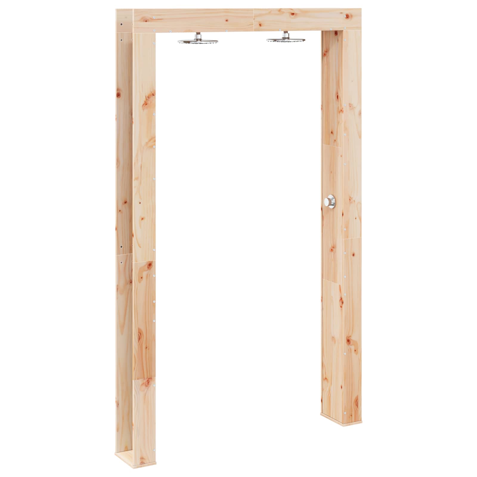 Doccia da esterno 226 cm in legno massello di pino e acciaio inox