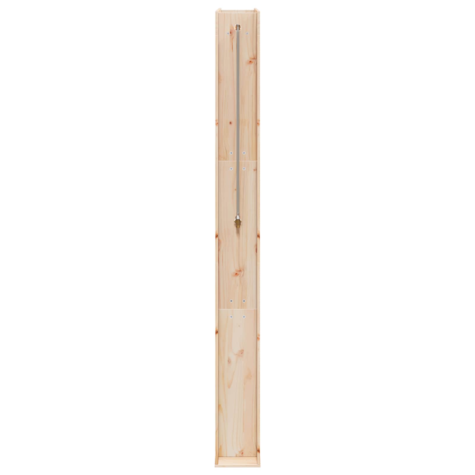 Doccia da esterno 226 cm in legno massello di pino e acciaio inox