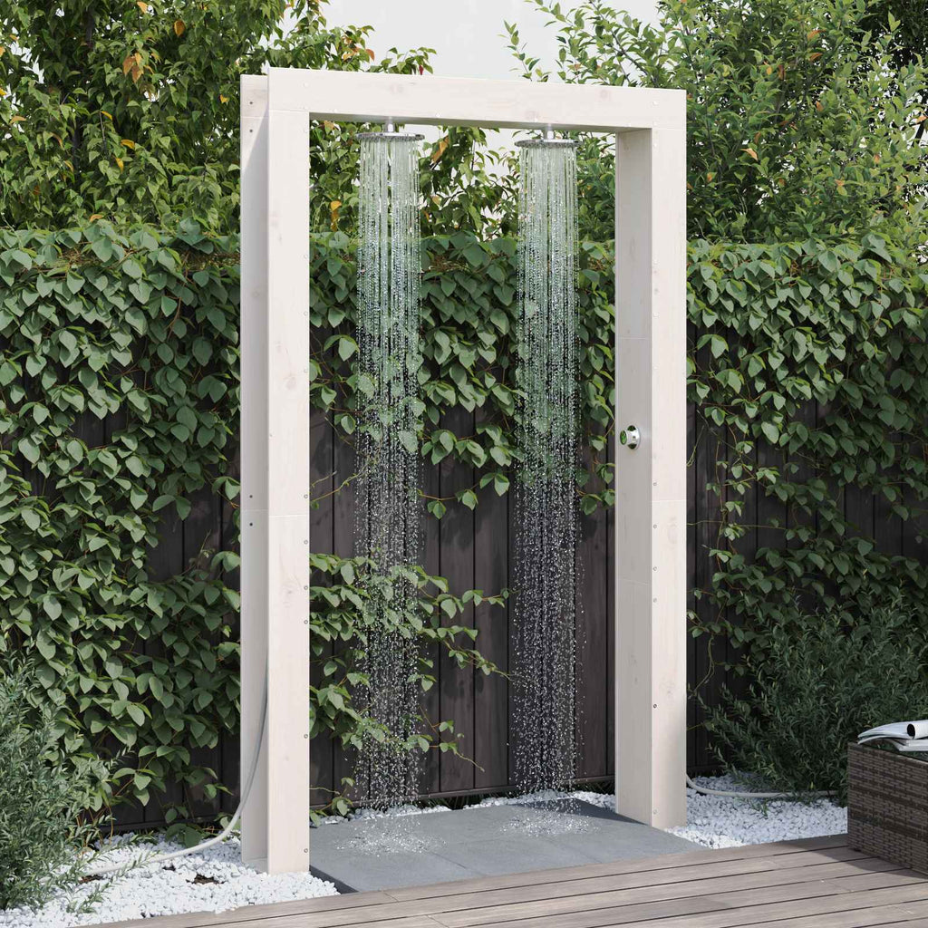 Doccia da esterno 226 cm Legno massello di pino e acciaio inox