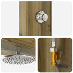 Doccia da esterno 226 cm in legno di pino e acciaio inossidabile