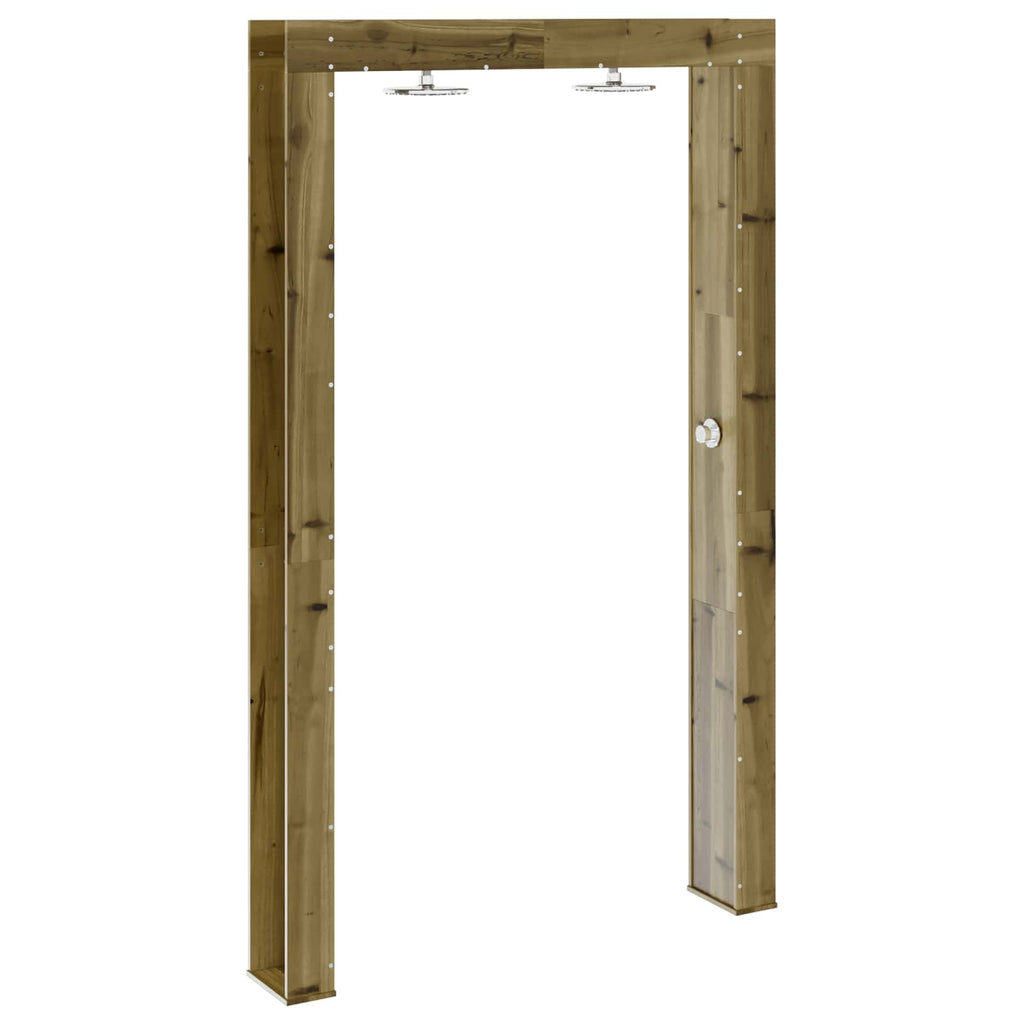 Doccia da esterno 226 cm in legno di pino e acciaio inossidabile