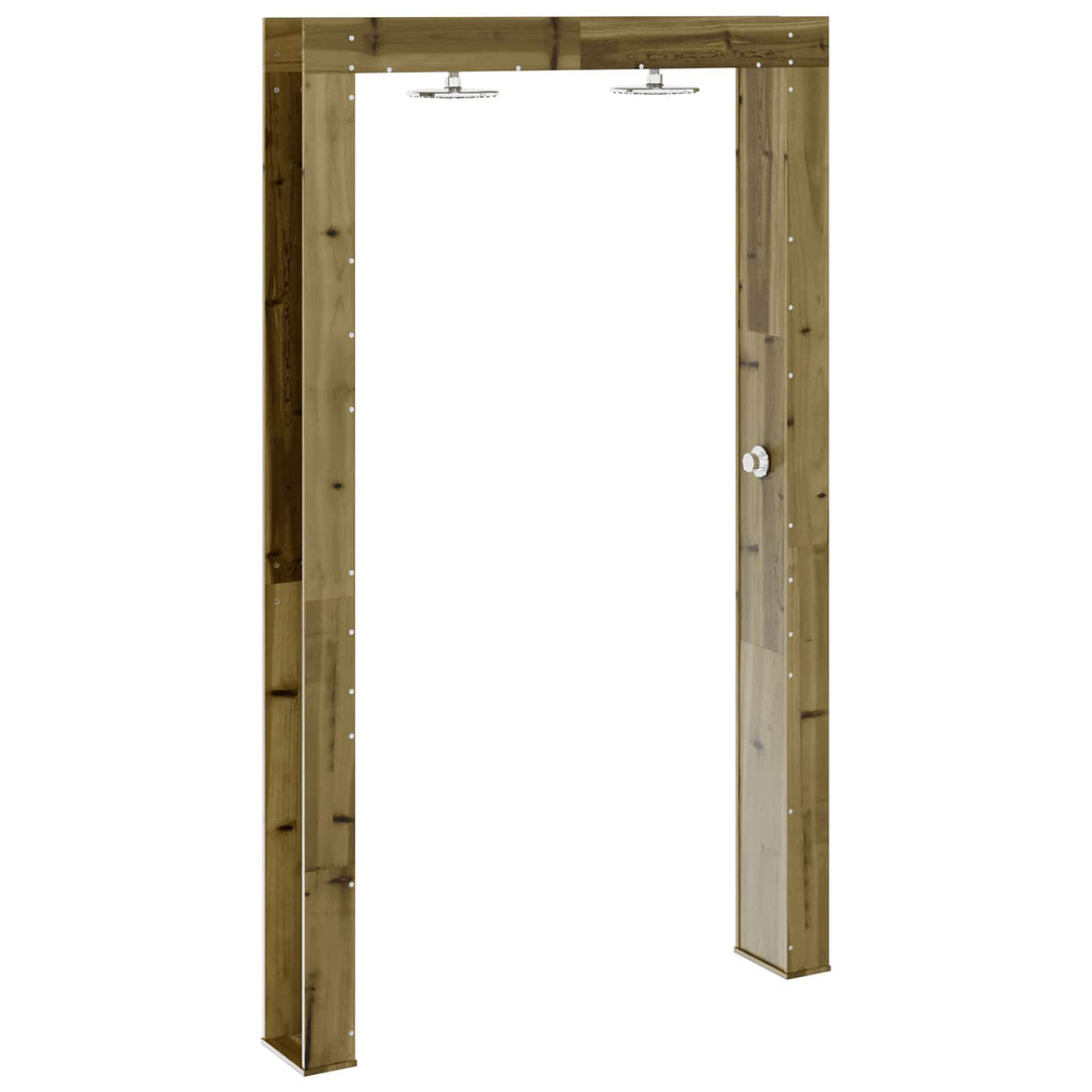 Doccia da esterno 226 cm in legno di pino e acciaio inossidabile